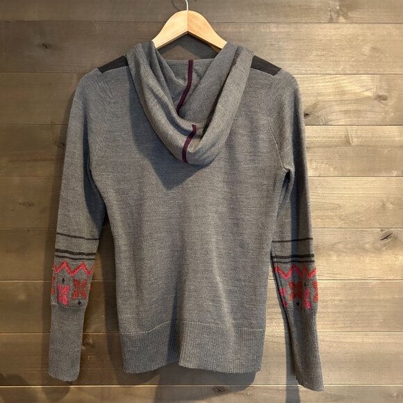 SMARTWOOL x Charley Harper Glacier Bay Zip Hoodie Hooded Wool Sweater Top Sz S - Picture 4 of 5